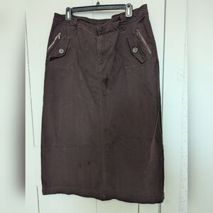 🟤 Fashion Bug Mocha Brown Stretch Top 18W Western Cowgirl Vintage